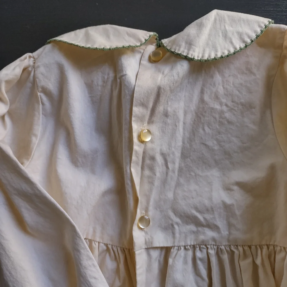 Girls Creamy Yellow Classic Dress - Picture 4 of 6
